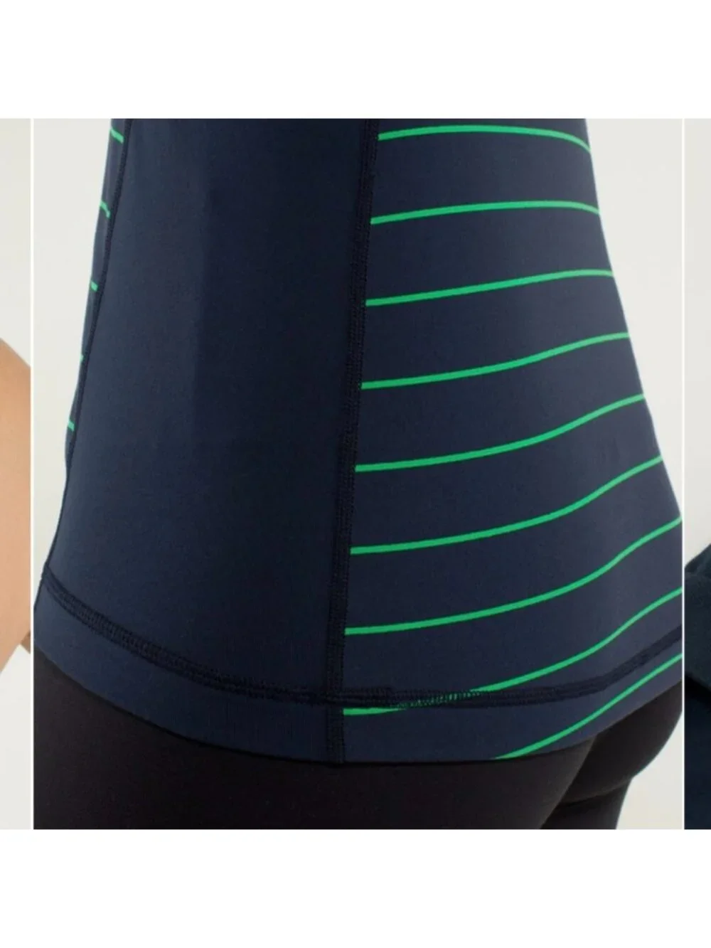 Lululemon Scoop Neck Tank *Luon Light Slalom Stripe Inkwell /Green Bean/ Inkwell